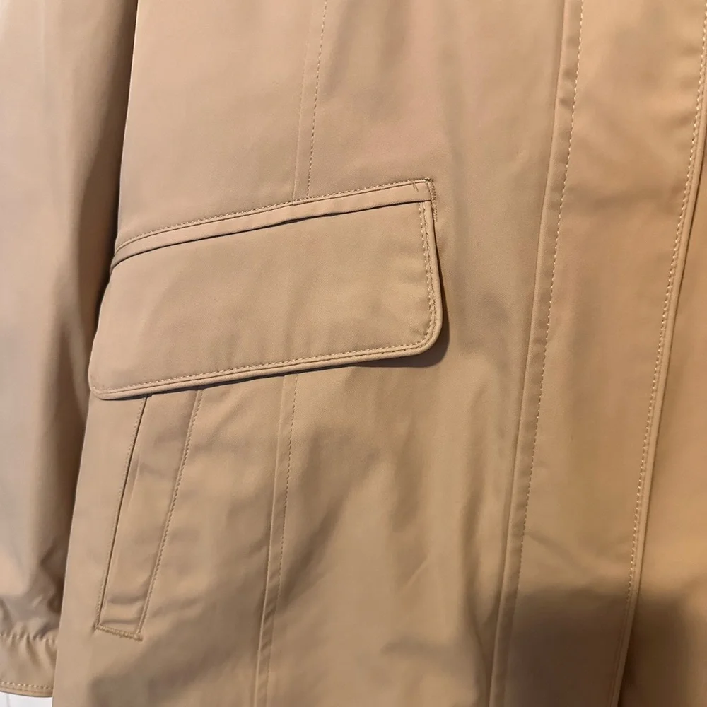 2 in 1 Lands' End Women's Camel Hooded Trench Coat and Vest - Picture 4 of 8